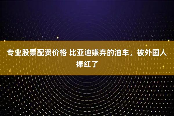 专业股票配资价格 比亚迪嫌弃的油车，被外国人捧红了